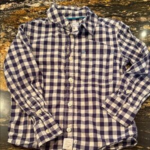 4T carters Checkered Kids Shirt - Blue and White